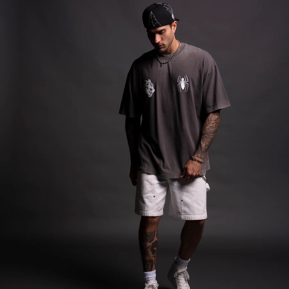 SPIDER-MAN'S WEB "PREMIUM" OVERSIZED TEE. Wolf gray. - Picture 4 of 6